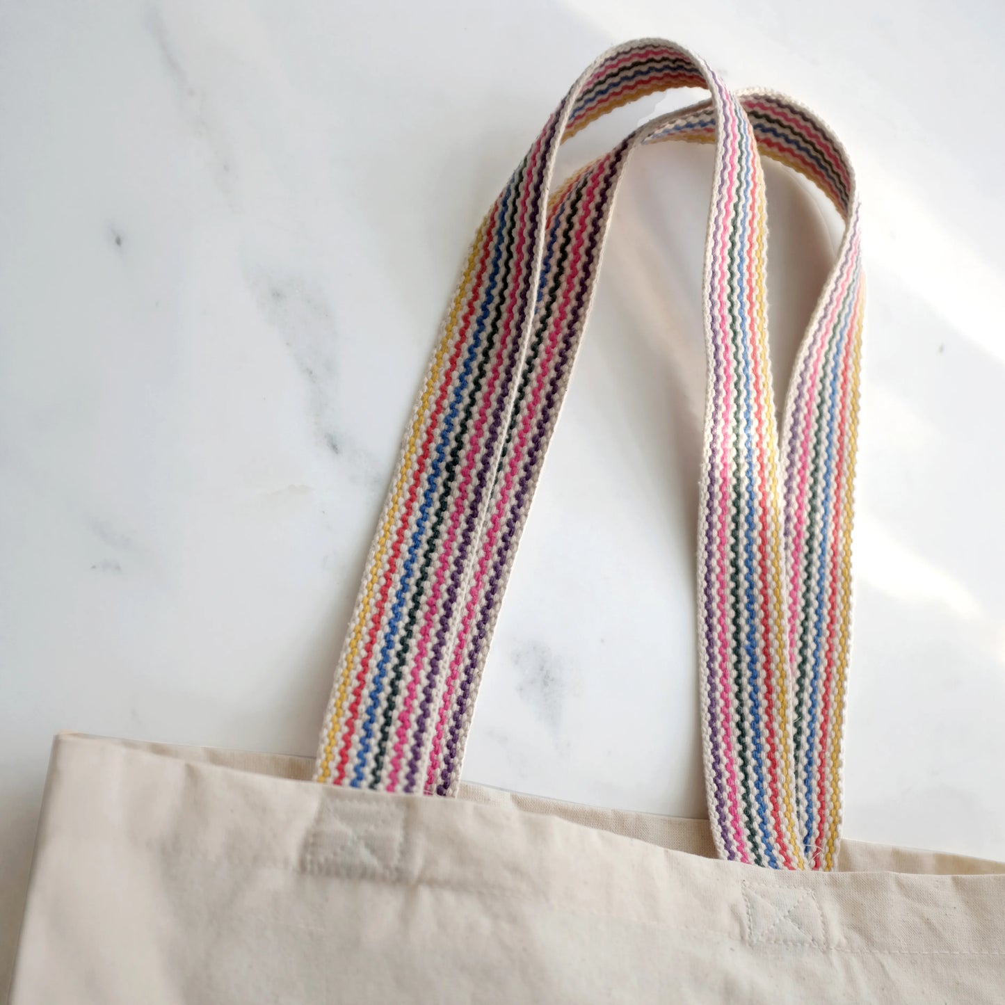 Cotton rainbow tote bag