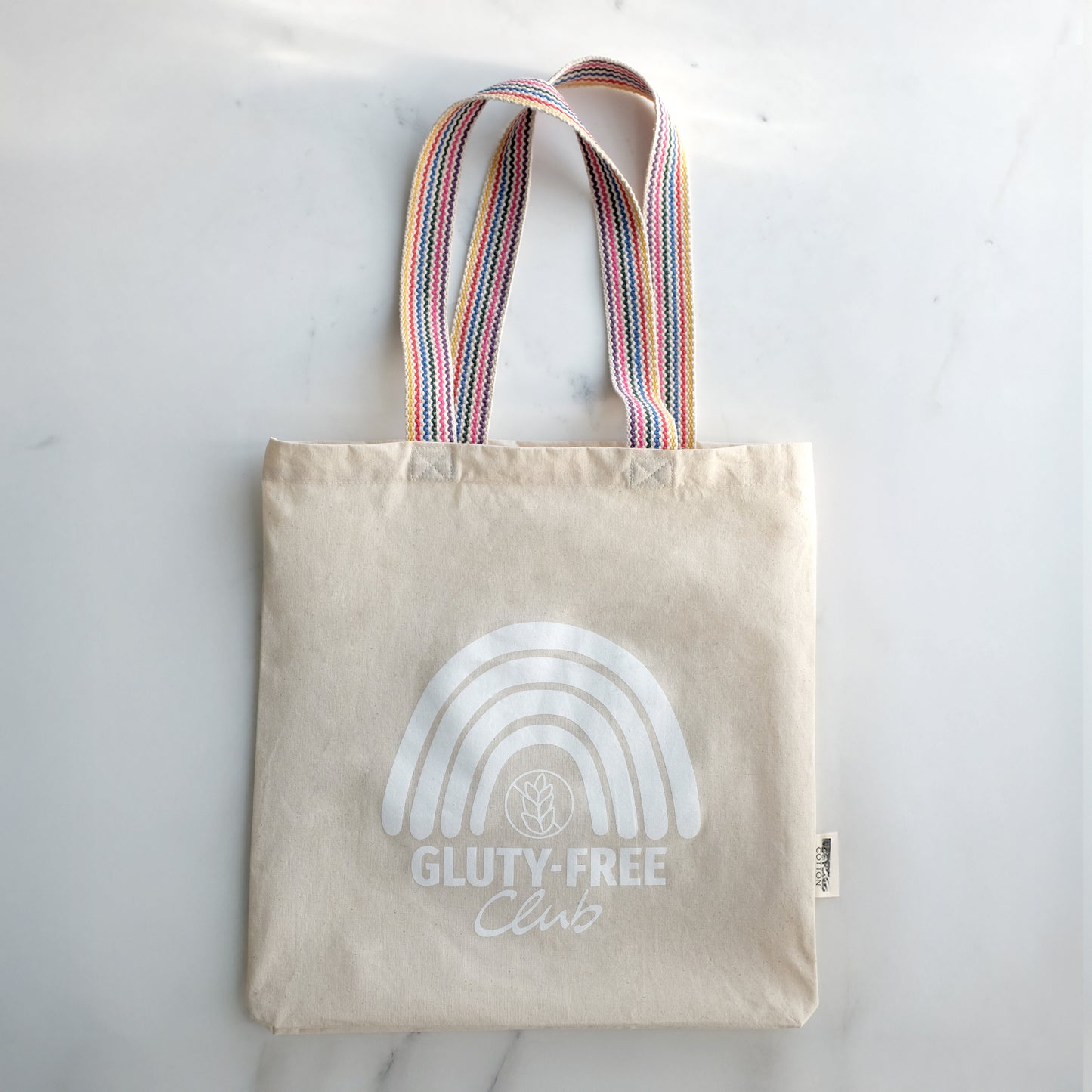 Cotton rainbow tote bag